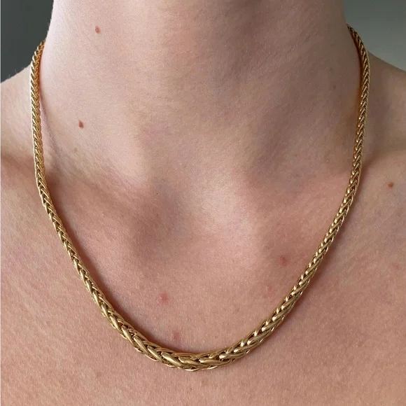 Elegant 14K Graduated Wheat Necklace - Picture 4 of 8